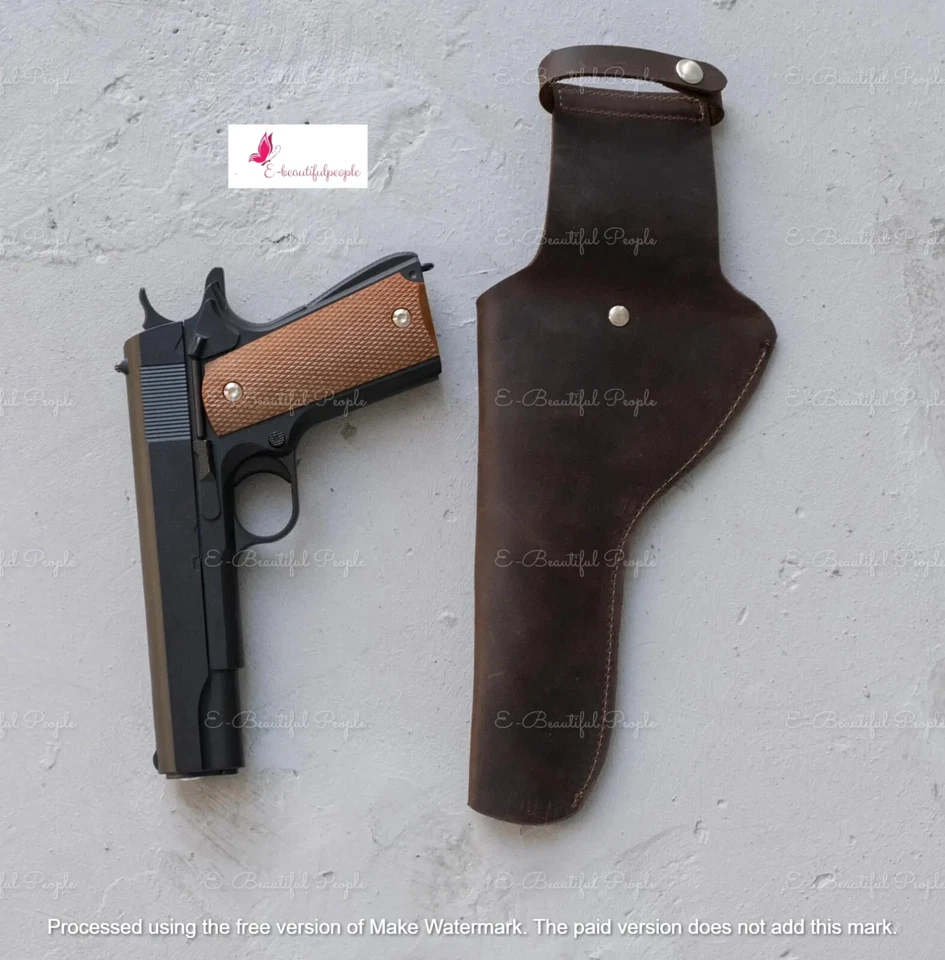 Leather Holster Revolver Black & Brown Color Handmade Western Crazy Horse Cowboy - Image 1 of 4