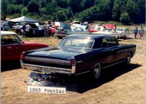 1963 Pontiac Bonneville REAR auto car show photo 3.5x5 FREE SHIPPING - Picture 1 of 2