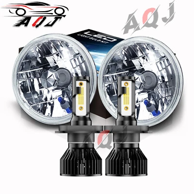 For 1967-1972 Chevy C10 Pair 7 inch LED Headlights Round Dot Approved Hi/Lo Lamp Foto 1 de 4