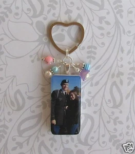 Llavero con foto personalizado imagen personalizada dominó encanto recuerdo corazón conmemorativo - Imagen 1 de 1