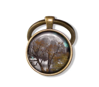 Equinoccio Otoño Temporada Otoño - Hecho a Mano Redondo Vidrio Colgante Llavero LLAVERO Foto 1 de 3