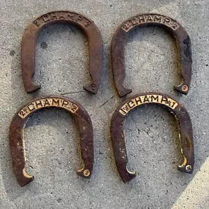 Juego De Colección De 4 Herraduras Champ 1 2 Acero Deportes Al Aire Libre Juego Profesional - Imagen 1 de 12
