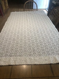 Spitze cremeweiß/elfenbein Gardine Panel/Tischdecke sehr hübsch! Made In USA - Bild 1 von 8