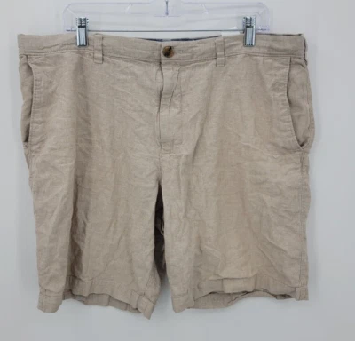 Banana Republic Shorts Mens 38 Tan Linen Aiden Fit Flat Front Bermuda - Image 1 of 4