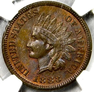 🪲CAC🪲🤎❤️🔥😱😎😍 NGC FS403 “1 in neck”MS63 BN 1883 INDIAN HEAD CENT - Picture 1 of 3