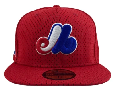 Sombrero Montreal Expos Malla Roja Estadio Olímpico Parche New Era 59Fifty Talla 7 1/4 Foto 1 de 4