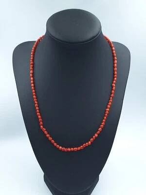 collana donna vero corallo rosso di Sardegna naturale e argento 925 Dorato  - Immagine 1 di 4