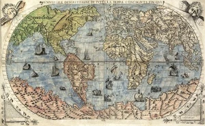 MP70 Vintage 1565 historische antike alte Welt nautische Karte Poster A1/A2/A3 - Bild 1 von 1