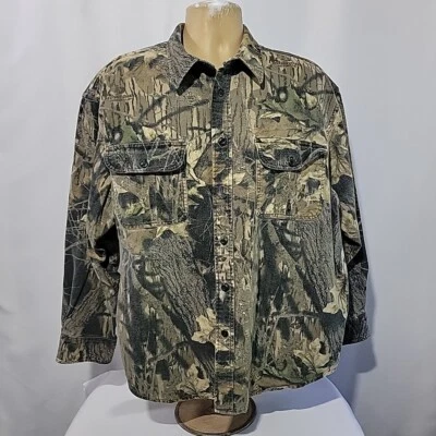 Cabelas Mossy Oak Vintage Camo Shirt Men’s XL Long Sleeve Break-Up Camo Flannel  - Image 1 of 4
