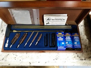 Outers Unused Deluxe Wooden Case Gun Cleaning Kit 96231 Rifle Pistol Shotgun - Picture 1 of 3