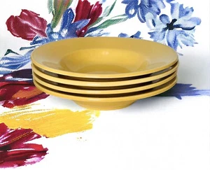4 Ciera feines Geschirr gelb Steingut 9" Rand Suppenschüssel Set NEU - Bild 1 von 8