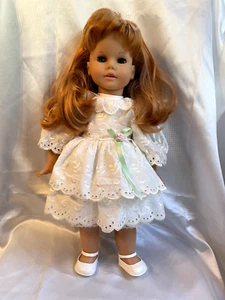 Muñeca Engel vintage de 17" pelo rojo/ojos azules muñeca de vinilo Alemania Occidental - Imagen 1 de 10