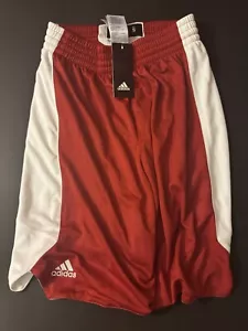 NEW ADIDAS MENS ATHLETIC SHORTS RED WHITE SIZE SMALL SUMMER NWT - Picture 1 of 3