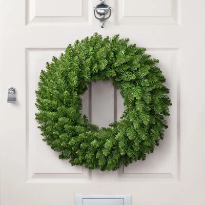 CHRISTOW 40CM Plain Christmas Wreath Green Spruce 40cm Rings Pine Wreath Xmas Door Craft