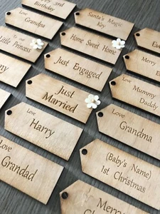 wedding name places wooden name places engraved rustic wedding drink me tags - Picture 1 of 18