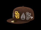 San Diego Padres New Era Paisley All-Over 59FIFTY Fitted Hat - Brown
