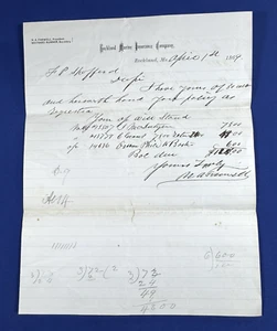 Carta a F.P. 1869 Spofford "Rockland Marine Insurace Company" Rockland, ME - Imagen 1 de 5