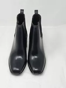 JEFFREY CAMPBELL HURRICANE CHELSEA BOOT BLACK PATENT LEATHER BLOCK HEEL SIZE 10M - Picture 1 of 7