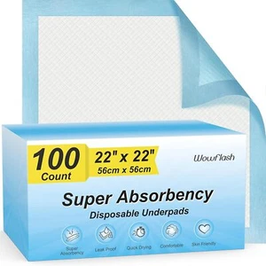 100Ct 22x22” Super Absorbency Disposable Underpad Leakproof Quick Drying,Dog Pad - Picture 1 of 11