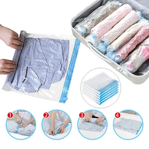 Travel Space Bags, Reusable Roll Up Compression Storage Bags For Suitcases, - Picture 1 of 29