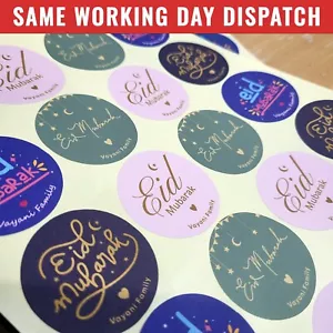 35 Eid Mubarak Stickers Stickers 35mm | Personalised Eid Mubarak Stickers - Picture 1 of 15