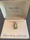 New Sterling " Be Inspired" Today Is The Day To Fall In Love Pendant Chain (Cb2)