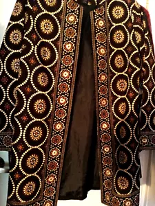 SILKLAND Elegant Collection Embroidered Beaded Jacket Size M Open Front - Picture 1 of 10