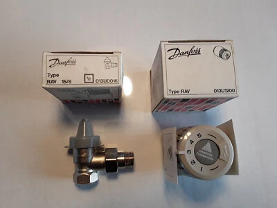 "NEU" Danfoss Thermostat RAV 013U1200 34mm zusammen mit Ventil RAV15/8 013U0016  - Bild 1 von 4