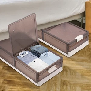 2-Pack Stackable Under Bed Storage Containers with Wheels & Lids - Picture 1 of 7