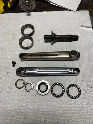 Vintage Old School Redline Flight BMX Cranks Single Pinch 180mm Chrome! Rare! - Image 1 of 4