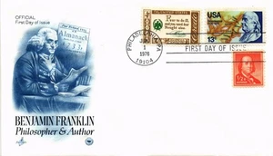 Dr Jim Stamps Monarch Size FDC Benjamin Franklin Combo ArtCraft slight crease - Picture 1 of 2