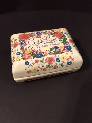 Ceramic Trinket Box GOD’S LOVE IS A DAILY PROMISE Warner Press - Image 1 of 4