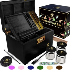 Premium Große Stash Box - Geruchsdichte Stash Box mit Rolling Tray - Aufbewahrung W... - Bild 1 von 5