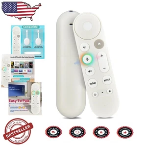 Google TV Remote 4K Voice Search Buzzer White Compatible Chromecast GY3LE - Picture 1 of 10