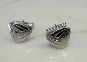 Gemelli vintage tono argento con retro proiettile timbrati pat in sospeso - Foto 1 di 9