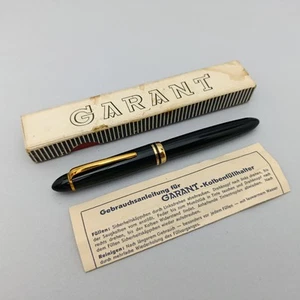GARANT NILOR BLACK PISTON FOUNTAIN PEN GP EF FLEX NIB VINTAGE UNINKED NOS RARE - Picture 1 of 16