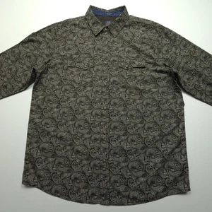 Moon Shine Spirit Mens Shirt XL Brown Brad Paisley Western Snap Casual Cowboy - Picture 1 of 23