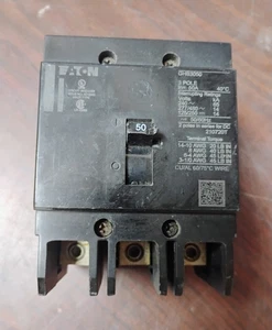 EATON GHB3050 CIRCUIT BREAKER 50 AMP 277/480VAC 3-POLE PRE-OWNED GREAT - Picture 1 of 6