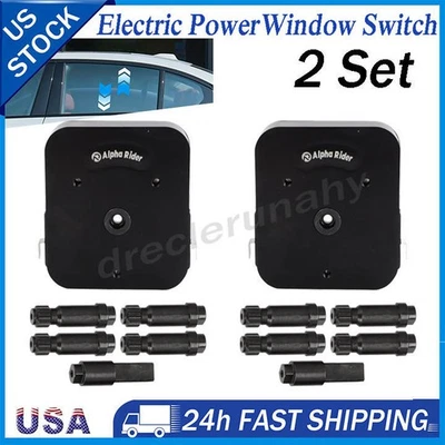 2 Set Universal Electric Window Switch Kit For All Vehicles Hot Rods Custom Cars - Image 1 of 4