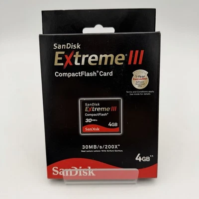 Retail SanDisk Extreme III 4 GB CompactFlash Memory Card (SDCFX3-004G-A31) - Image 1 of 3
