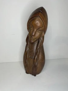 Statua religiosa statuina moderna alta 12” in legno intagliato Madonna Vergine Maria - Foto 1 di 7