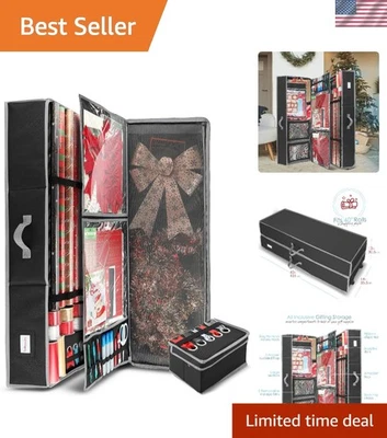 Almacenamiento de papel de envolver duradero con solapa central y bolsillo - elementos esenciales para vacaciones Foto 1 de 4