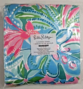 New Lilly Pulitzer Lounge Beach Bath Tropical Towel Pink Blue Green Pls See Desc - Picture 1 of 8