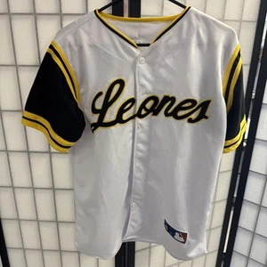 Vintage Nike Leones Caracas Baseball Jersey Venezuela Small MLB White 2000 Y2K - Picture 1 of 5