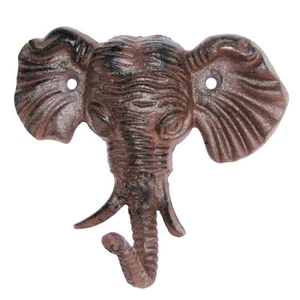 Gancho de cabeza de elefante masculino de hierro fundido para montaje en pared abrigo sombrero llavero toallero de baño - Imagen 1 de 1