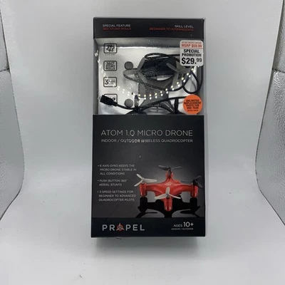 Atom 1.0 Micro Drone Indoor/ Outdoor Quadrocopter. ISBN: 849826013906 NIB NEW - Image 1 of 4