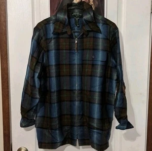 Vintage Lauren Ralph Lauren 100 % Wolle Flanell kariert Reißverschluss Hemd Jacke Pullover - Bild 1 von 12