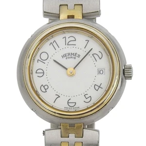 HERMES Profile Date Uhren WhiteDial Edelstahl/Vergoldet Gold Quarz A... - Bild 1 von 8