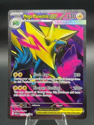 Mega Manectric ex Ultra Rare 158/132 Mega Evolution Pokemon TCG Near Mint Card - Image 1 of 2