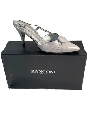Rangoni Firenze Italia Plateado/Gris Tacón Allito Para Mujer Talla 6.5M Foto 1 de 4